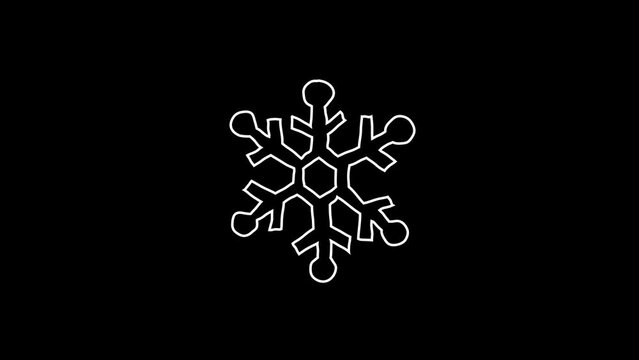 Snow Flakes Doodle Animation Alpha Background