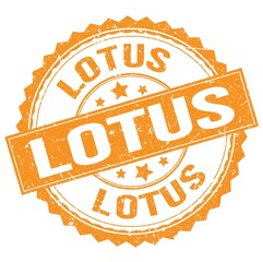 LOTUS text on orange round stamp sign