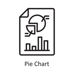 Pie Chart Vector Outline Icon Design illustration. Banking and Payment Symbol on White background EPS 10 File