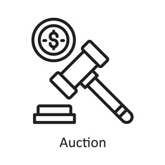 Auction Vector Outline Icon Design illustration. Banking and Payment Symbol on White background EPS 10 File