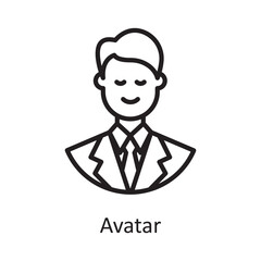 Avatar Vector Outline Icon Design illustration. Banking and Payment Symbol on White background EPS 10 File