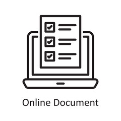 Online Document Vector Outline Icon Design illustration. Banking and Payment Symbol on White background EPS 10 File