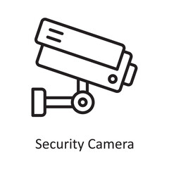 Security Camera Vector Outline Icon Design illustration. Banking and Payment Symbol on White background EPS 10 File