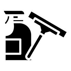 soap spray with glass wiper icon 
