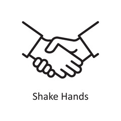 Shake Hands Vector Outline Icon Design illustration. Banking and Payment Symbol on White background EPS 10 File