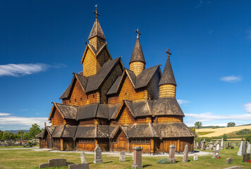 Heddal Stave Church (stavkyrkje), the largest of its kind, Notodden, telemark, Norway. Built in the 13th century.