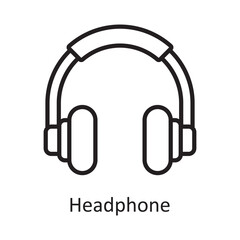 Headphone Vector Outline Icon Design illustration. Banking and Payment Symbol on White background EPS 10 File