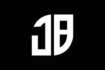 letter JB, BJ, J or B LOGO with black back ground, marketing logo.