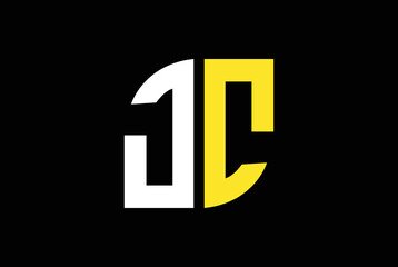 creative letter JC logo icon design in vector format with black background, Marketing logo.
