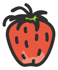 Strawberry icon. Red juicy berry. Summer fresh food