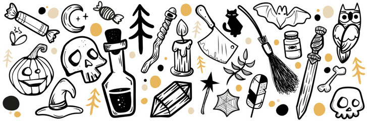 Halloween kit - Illustrations autour de la fête d'Halloween