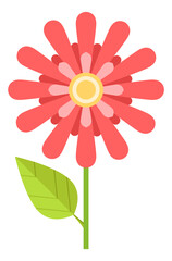 Cute red flower. Garden blooming plant. Spring symbol