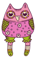Fotobehang Funny owl. Soft textile stuffed bird toy © ONYXprj