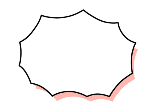 とげとげの吹き出し　赤