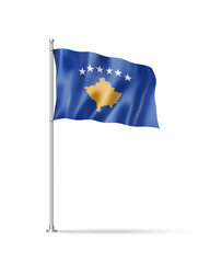 Kosovo flag isolated on white