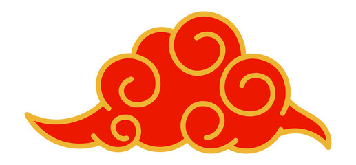 Cloud festive decoration element. Chinese sky symbol
