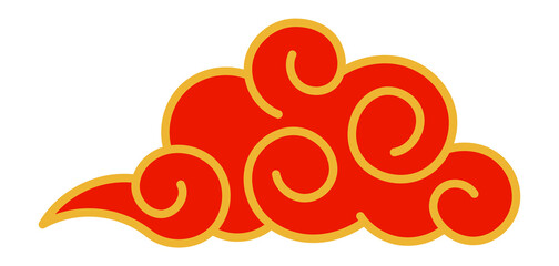 Chinese cloud pattern element. Festive asian decoration