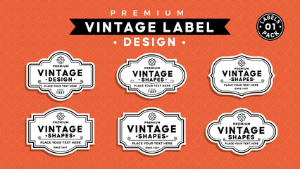 Set of Vintage Label Vector Design Elements for Identity, Packaging, Logos, Labels and Badges-Pack 01