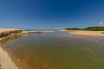 natural landscape in the district of Trancoso in the city of Porto Seguro, State of Bahia, Brazil