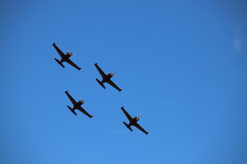 Fototapeta na wymiar Patrouille Red Devils armée de l'air Belge