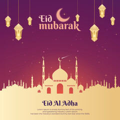 Fototapeta premium Eid Al Adha Mubarak. Creative ads for social media, banner, poster, greeting card template design