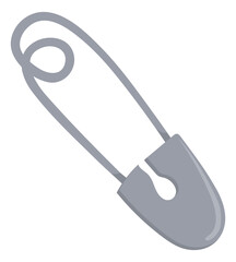 Safety pin icon. Metal fastener. Cartoon clasp