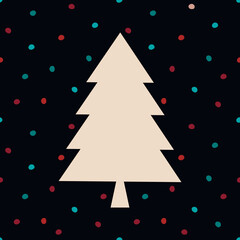 Cristmas Tree vector template, isolated geometrical fir