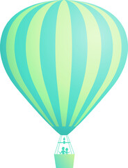Hot air balloon travel adventure vector illustration set. White cloud on summer blue sky, collection of rainbow colors hot air balloons or airships for sale banner promotion. Clipping mask applied. © Moonnoon