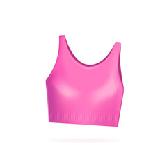 Black female sport tank top pink of 3d realistic. Isolated vector
