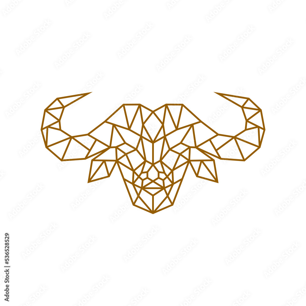 Canvas Prints bull head geometric low poly icon template vector illustration