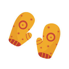 Winter fall warm hygge gloves illustration.