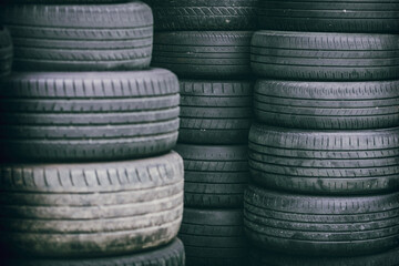 A huge pile of discarded tires