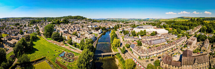 Fototapeta na wymiar Aerial view of Kendal in Lake District, a region and national park in Cumbria in northwest England