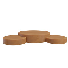 3D Realistic Wooden Podium