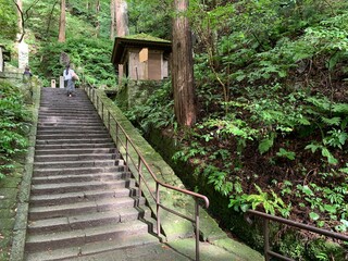 Fototapeta premium 山寺の石段