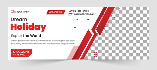 Travel social media cover and web banner for tourist