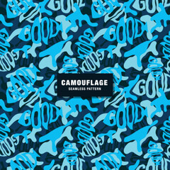 Typography Camouflage Seamless Pattern