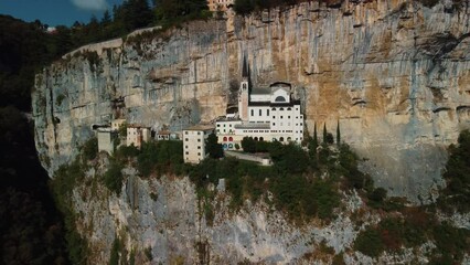Madonna della corona monastery in Italy, dolomites.