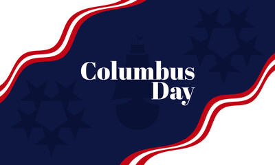 Columbus Day Background with Ship Silhouette, and In Copy Room. Suitable to be placed on content with that theme.