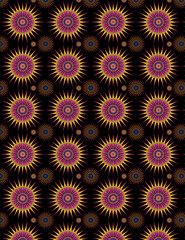 set seamless fuchsia and yellow sunrise flower pattern background design vector