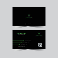 modern green and black business card design template
