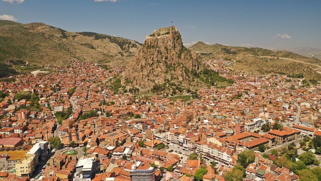 Afyonkarahisar is a city in western Turkey, the capital of Afyon Province. Afyon is in the mountainous countryside inland from the Aegean coast, 250 km south-west of Ankara along the Akar&ccedil;ay River.