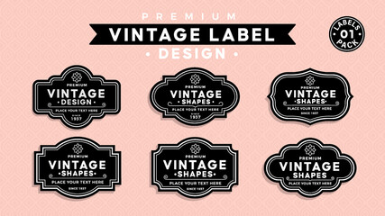 Set of Vintage Black Label Vector Design Elements for Identity, Packaging, Logos, Labels and Badges-Pack 01