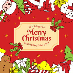 Merry Christmas and Happy New Year. Gift Card Background.