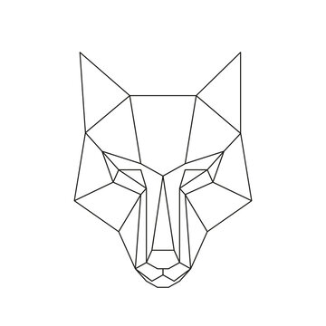 Wolf dog shaped sketch, on white background vector illustration