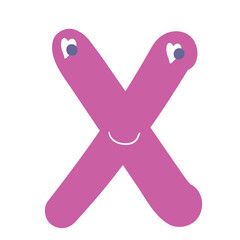 Cute cartoon-style alphabet letter. Graphic design element. 