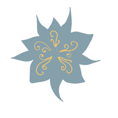 Flower illustration. Botanical decorative design element. 
