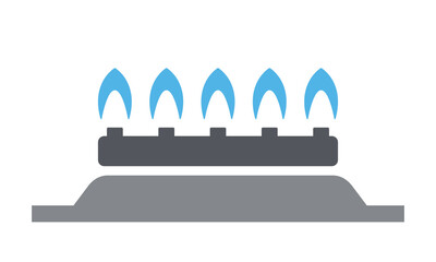 Natural gas flat icon. Burner stove sign. Energetic crisis symbol. Vector illustration on white background