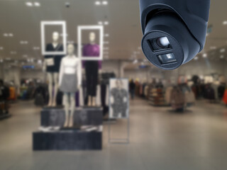 CCTV camera spy on the shopping mall.