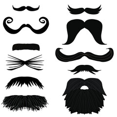 Black mustache without background. Mustache and beard png.